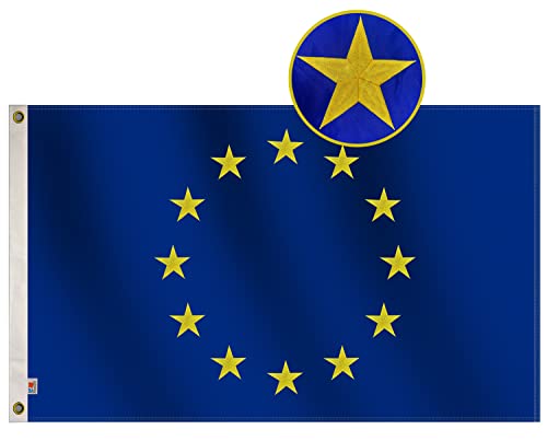 Bandera de la Unión Europea 90x150 con costuras cuádruples y ojales de latón duraderos