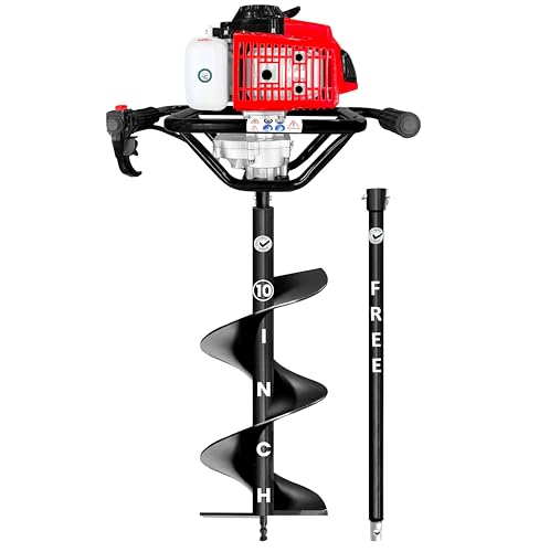 DVI 72CC Heavy Duty Earth Auger Machine with 2 Stroke Petrol Engine for Fencing, Plantation & Digging Holes | 72CC Earth Auger Can Dig Holes in Every Type of Soil (with 10" INCH BIT)