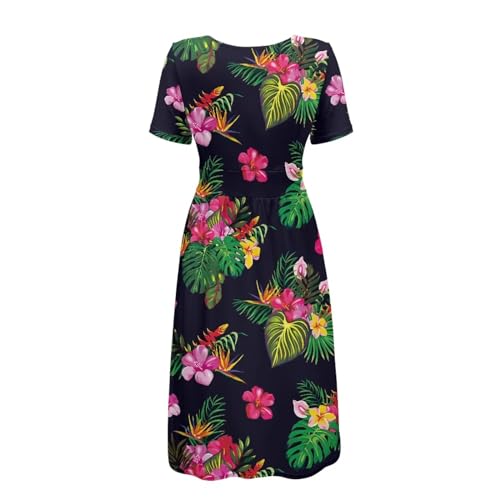 Image of Women's Summer Formal Dresses Short Sleeve Wrap V Neck Dresses Bridesmaid Wedding Guest Dress with Pockets