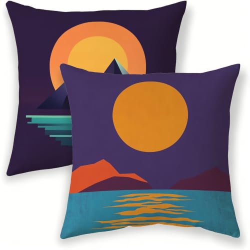 Housse de Coussin 50x50 cm Violet Anti-Accroc avec Zip Invisible - 2