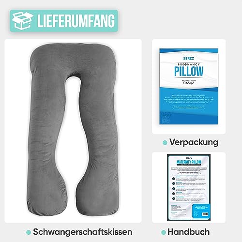 Strex Schwangerschaftskissen XXL - 280cm - Abnehmbarer Bezug - Seitenschläferkissen/Body...
