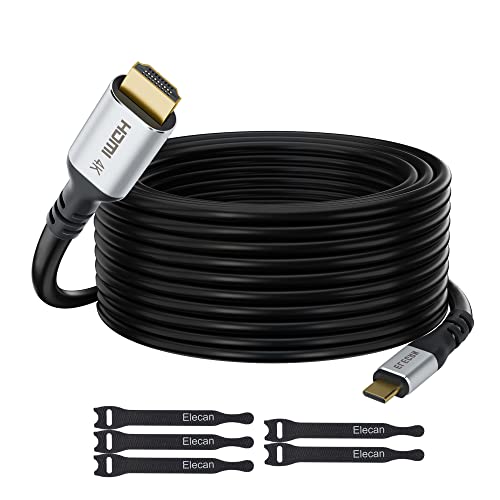 Elecan USB C to HDMI Cable 50 Ft, 4K@60Hz HDR, Double Chips Gold-Plated High-Speed USB 3.1 Type-C to HDMI 2.0 Cord Thunderbolt 3/4 Compatible Galaxy MacBook Pro/Air iPad Pro Surface Dell HP + 5 Ties
