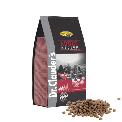 DR.CLAUDER’S - Best Choice Adult Medium | Trockenfutter für kleine und mittelgroße, ausgewachsene Hunde zur Unterstützung der Verdauung. Weizenfreies Alleinfutter im Beutel | 4kg Geflügel
