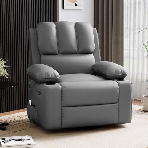 Image of GarveeHome Swivel Rocker Recliner Chair with Heat and Massage