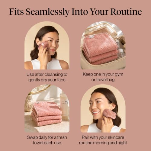 Kitsch Microfiber Face Towels 3pc Set | Clean Towels for Face - Terracotta | Reusable Microfiber Face Cloth for Daily Use, Facial Towel, Gentle Cleanse Face Wipes Alternative, Absorbent Quick Dry Cloths - image 6