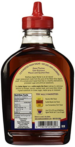 image for Madhava Organic Agave Nectar, Amber, 23.5 oz, 23.5 Fl Oz (Pack of 1)
