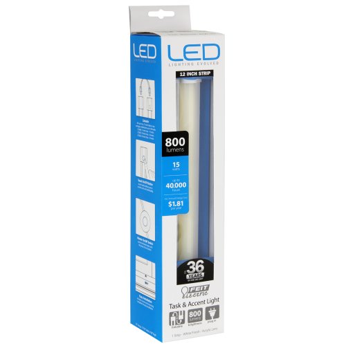 Feit Electric 72060 11.5 Watt 900 Lumen 12 Inch Linkable Under Cabinet LED Light Fixture, 4100K Cool White