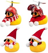 wonuu Rubber Duck Car Ornaments Yellow Duck Car Dashboard Decorations with Propeller Helmet for C...