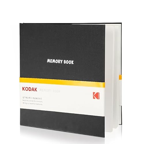 KODAK Memory Book - Álbum de Fotos Autoadhesivo, 20 Páginas Plastificadas Antidecoloración, Cubierta de Franela, Formato 32,5x33 cm, Para Fotos 3R/4R/5R - Negro