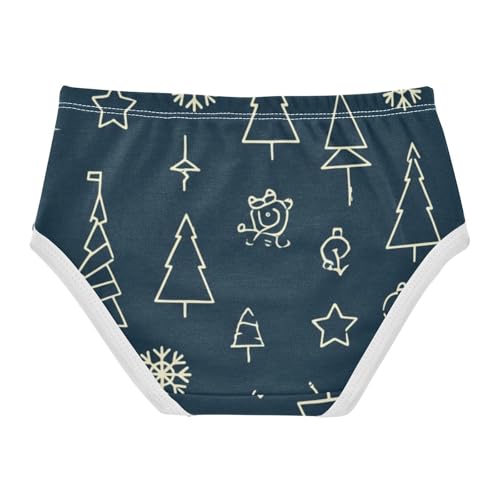 Cartoon Toddler Underwear Floral 2t Cotton Girl Panties Cute Outline Xmas Navy Briefs Girls Undies2