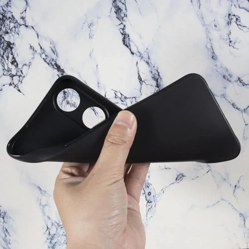 Image of BlazeTech for [ Oppo A78 4G ] Liquid Silicone Back Case Cover Flexible |Inner Lining| with Camera Protection Back Cover for [ Oppo A78 4G ] - Black