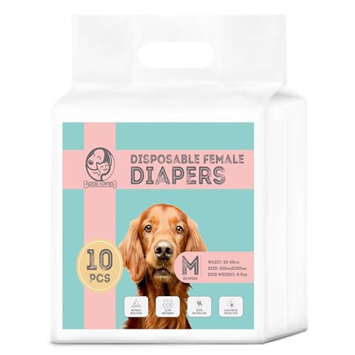 Image of Foodie Puppies Dogs Disposable Diapers for Female Dog - (10Pcs, Medium) | Diaper Pants /Sanitary Cotton Underwear Nappy | Leak-Proof, Ultra-Absorbant | Daily and Travelling Purpose