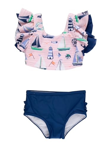 Image of RuffleButts Baby /Toddler Girls UPF50+ Waterfall Tankini Two Piece Swimsuit