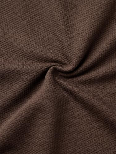 Image of The Souled Store Popcorn: Dark Mocha Men and Boys Short Sleeves Collared Neck Solid Cotton Blend Regular Fit Zipper Polos