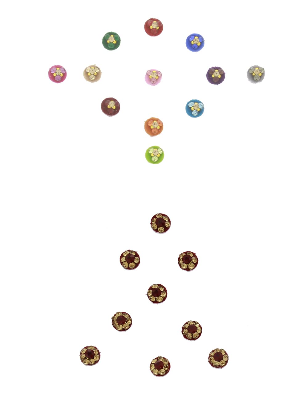 The Clara Maroon Colour Fancy Bindis Packets For Women & Girls | Stone Bindis,Diamond Tikali | Multi-colour Forehead Bindis
