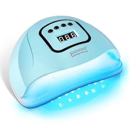 Image of JODSONE U V LED Nail Lamp Blue Gel Polish Nail Dryer with Smart Auto Sensor 4 Timing Modes Fast Curing for Home DIY