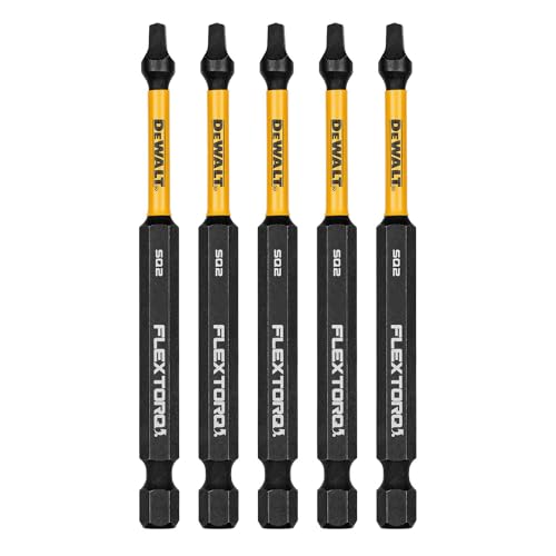 DEWALT Flexorq Vierkant-Bits, 5 Stück, Robertson 1/4 x 3-1/2 Zoll für Schlagschrauber und Bohrer, Sechskantschaft (DWAF3SQ2IR5) – Ansicht 3