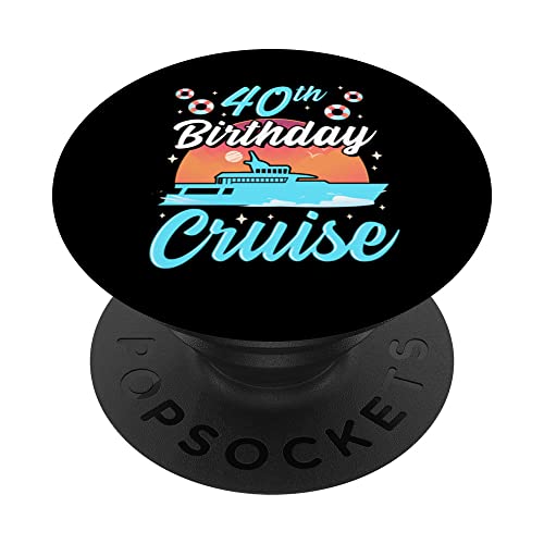 40th Birthday Cruise Group Matching Vacation PopSockets PopGrip Intercambiable