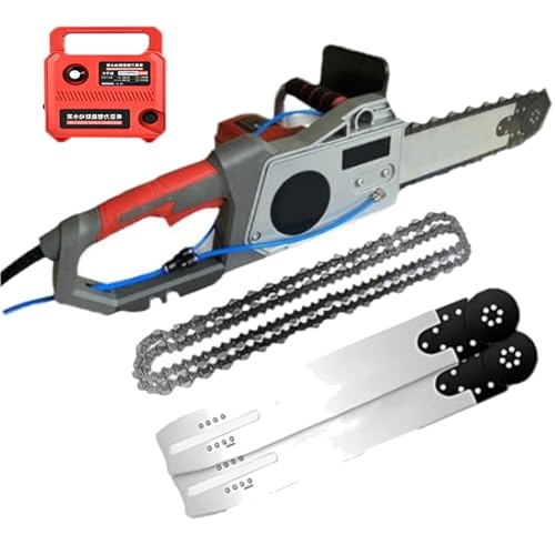 Motosierra Eléctrica Para Hormigón, Motosierra De Mano Para Cortar Muros cortadora de muros eléctrica Con Bomba De Agua, 2 Cadenas Y 2 Barras Guía para granito, hormigón armado(B 480)