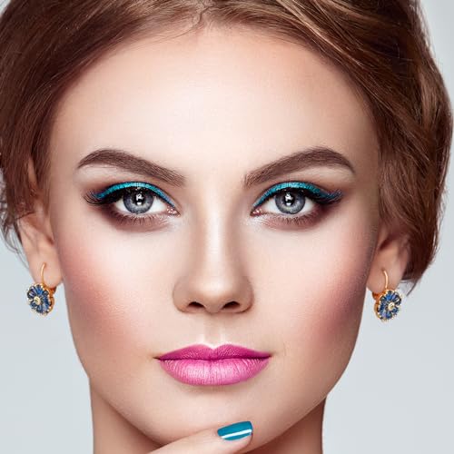 Gold Flower Earrings Birthstone Leverback Earrings Hypoallergenic Vintage Floral Earrings for Women Trendy2