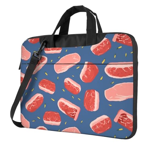 Sacoche ordinateur portable antichoc à motif viande protège votre pc