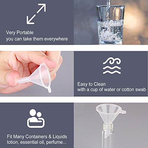 Refillable Cosmetic Containers Funnels, Funnels for Filling Bottles of Lotion, Water, Essential Oils, Lotions, Shampoo, Conditions, Cleaning Products, Pink, Clear, Blue 6