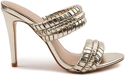 BCBGeneration Women's JENDI Heeled Sandal, Gold, 7 | Image 1