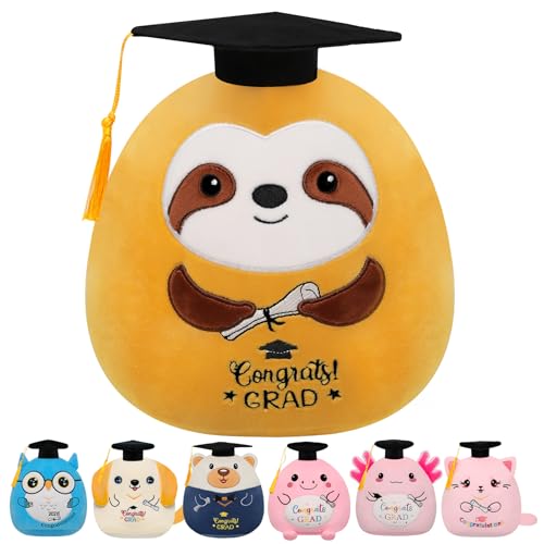 Graduation Plush Sloth Stuffed Animal - 2026 Graduation Sloth Plush with Cap Congrats Grad Plush Toy for Preschool Kindergarten School College Graduation Gift for Kids Student Teen Boys Girls 9 Inch