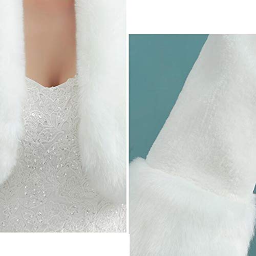 Bridal Shawl Womens Vintage Colorless Plush Bridal Wrap Stole Shawl Long Sleeve Evening Party4