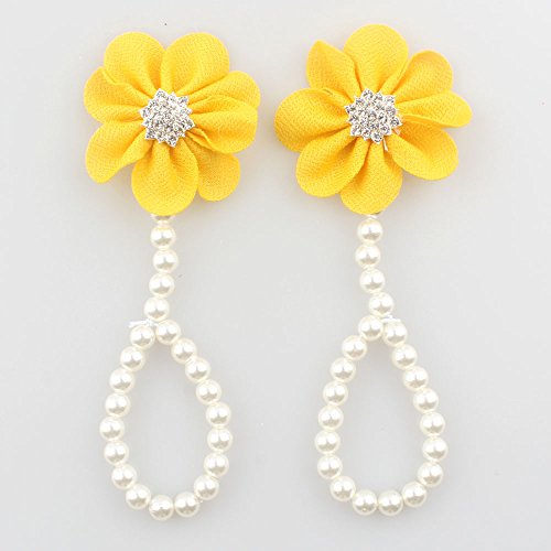 Vimbo Pearl Barefoot Sandals 7 Pairs Lovely Flower Baby Girl Gift Set For 3 Months To 4 Years Old Baby Girls #TOP3