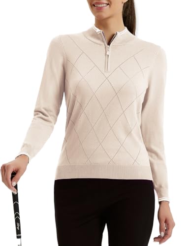 Image of JACK SMITH Quarter Zip Pullover Sweaters for Womens, Rib Polo Sweater Tops