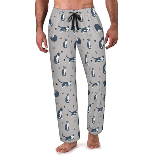 Pajama Shorts for Men,Men's Pajama Bottoms Lounge Pants Sleepwear PJs Bottom with Pockets Drawstring,S