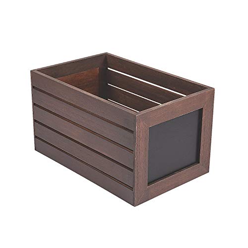 Fun Express Large Stained Wood Crate with Chalkboard Label -