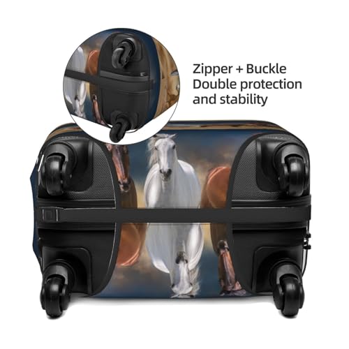 Horses Running Free Print Luggage Cover Washable Elasticated Suitcase Covers TSA Approved Stylish Dust and Scratch Resistant Case Protector for Kids and Adults4