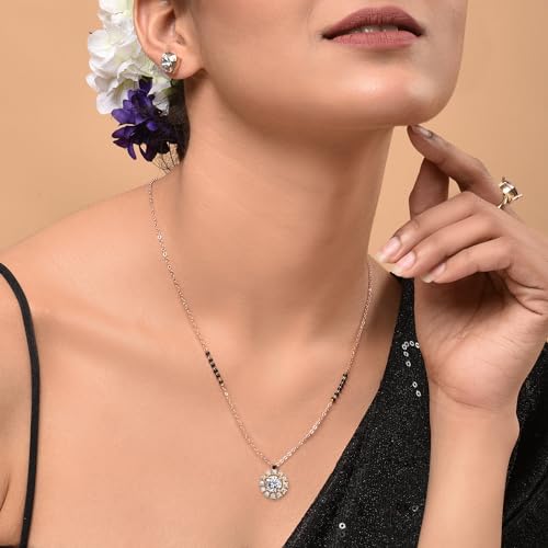 Mangalsutra Pendant Set for Him & Her with American Diamond & Traditional Beads