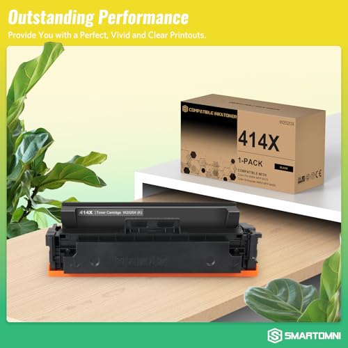 Image of 414X Toner Cartridges Black Compatible Replacement Works with Color Pro MFP M479fdw M479fdn M454dw M454dn M479dw M455dn M479 M454, Enterprise LaserJet M455dn M480f Printer | W2020X, 1 Pack