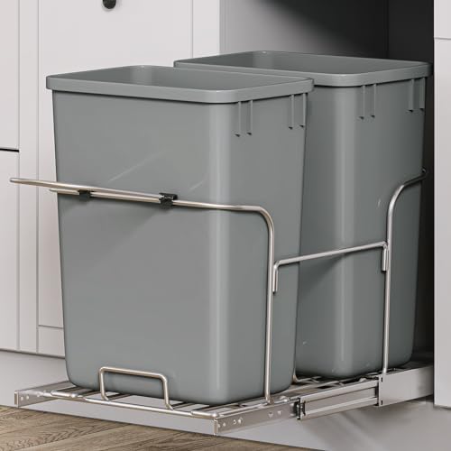 YITAHOME 2x30L Pull Out Kitchen Bin Under Counter Bin with Handle for