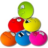PUPATTIC Squeaky Dog Toys for Small Dogs, Flat Squeaky Dog Balls Small Dog Toy Ball, Latex Dog Squeaky Toys Ball 2.2'*2.2'*1.3'