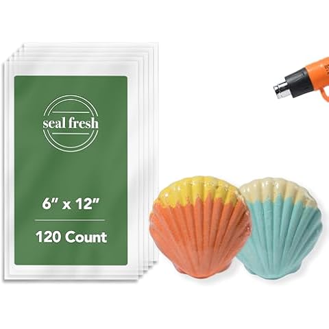 Seal Fresh Shrink Wrap Bags – 6" x 12" (120 Count) – Shrink Plastic Sheet, Heat Shrink Wrap Bags, Shrink Bags for Storage, Heat Seal Bags, Heat Shrink Bags, Heat Shrink Film Bags, Shrink Bags Cover