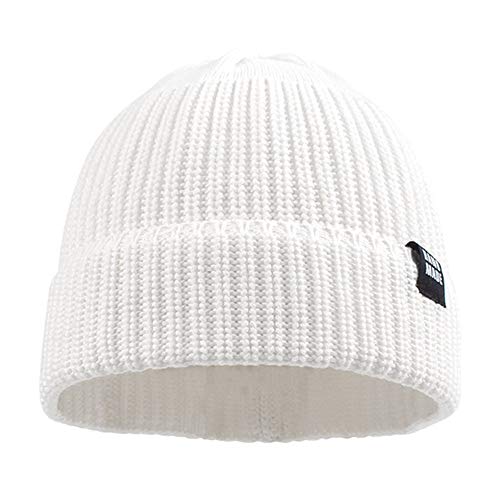 Simple Knitted Baby Beanie Hip-Hop Boys Winter Hat Toddler Kids Bonnet For Girls 0-5Y (Black+Light Gray+White,M) #TOP1