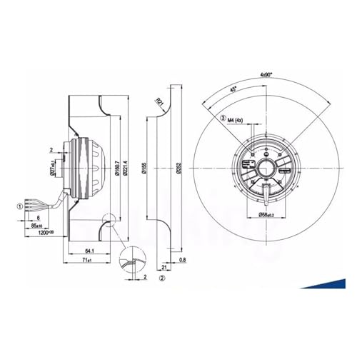Ventilateur 230V R2E220-AA40 pour système d'extraction et traitement d'air - 3