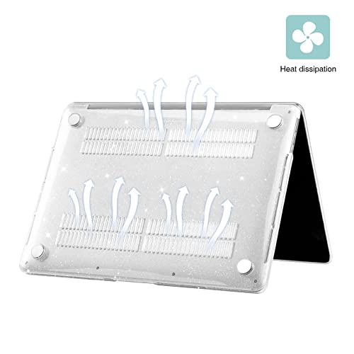 Image of EooCoo Case for MacBook Air 13 inch M1 2020-2018, Sparkly Clear