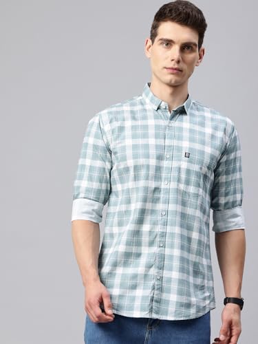 Image of Majestic Man Men Box Checkered Slim Fit Cotton Casual Shirt