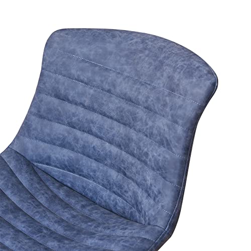 Chairelax Faux Leather Bar Stools Set Of 2, 28" Industrial Pub Barstools With Backrest And Footrest, Modern Armless Bar Height Stool Chairs For Kitchen Island, Bar (Royal Blue) #TOP6