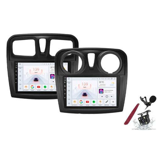 Radio estéreo HYMLMY Android 14 para Renault Logan 2/Sandero 2 (2012-2019), Pantalla táctil de 9 Pulgadas, Reproductor Multimedia con Carplay inalámbrico, GPS, navegador satelital, FM, RDS, Bluetooth