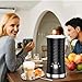 SEEDEEM Milk Frother, 5 in 1 Electric Milk Frother and steamer, Automatic Hot And Cold Foam Maker with 2 Whisks for Coffee, Latte, Cappuccino, Hot Chocolate, Black