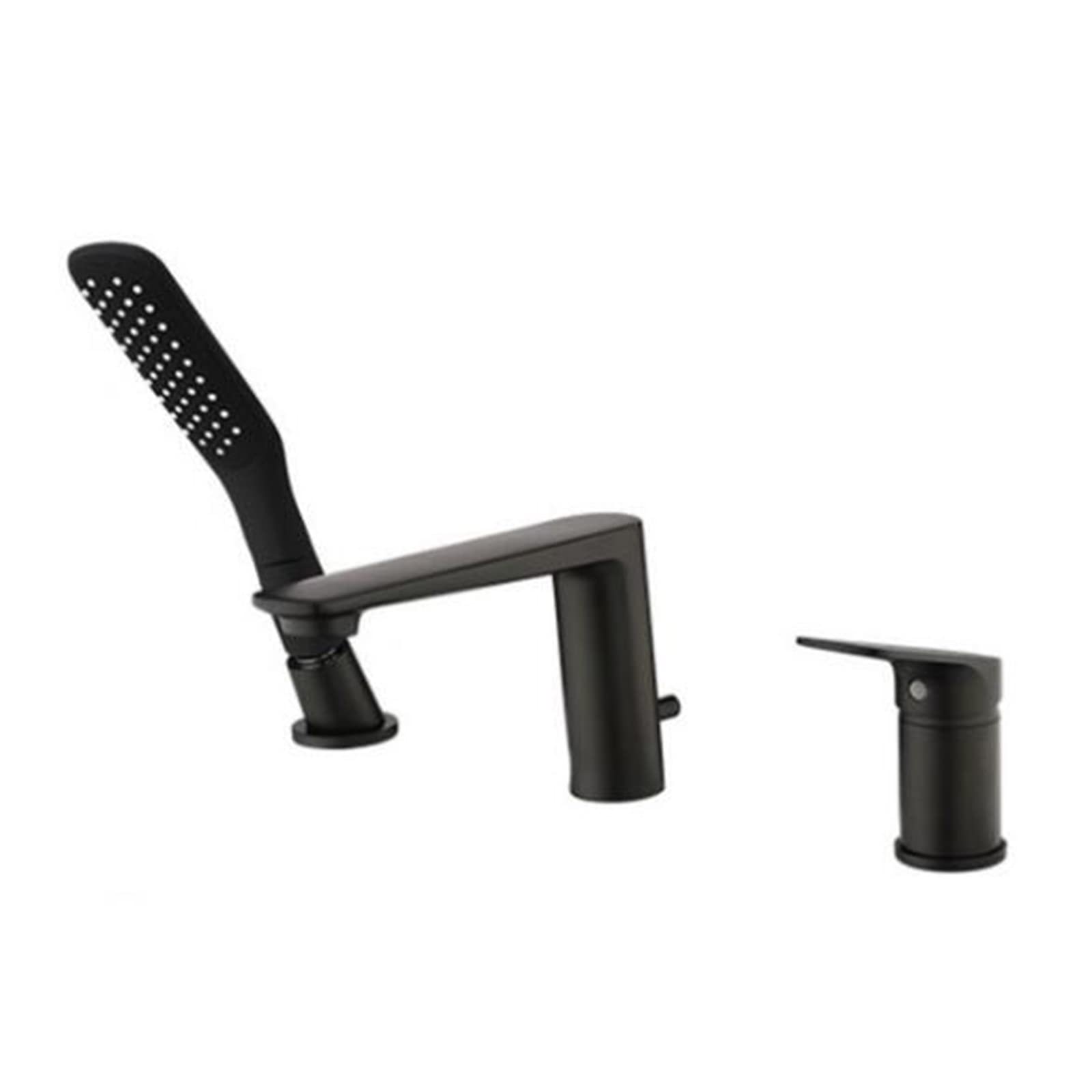 VDOQTLJT Bath Faucets With Shower Mixer Faucet Brass 3 Hole Faucetss Multifunction Hot And Cold Water Bathroom Tub Faucet-Black(Nero)