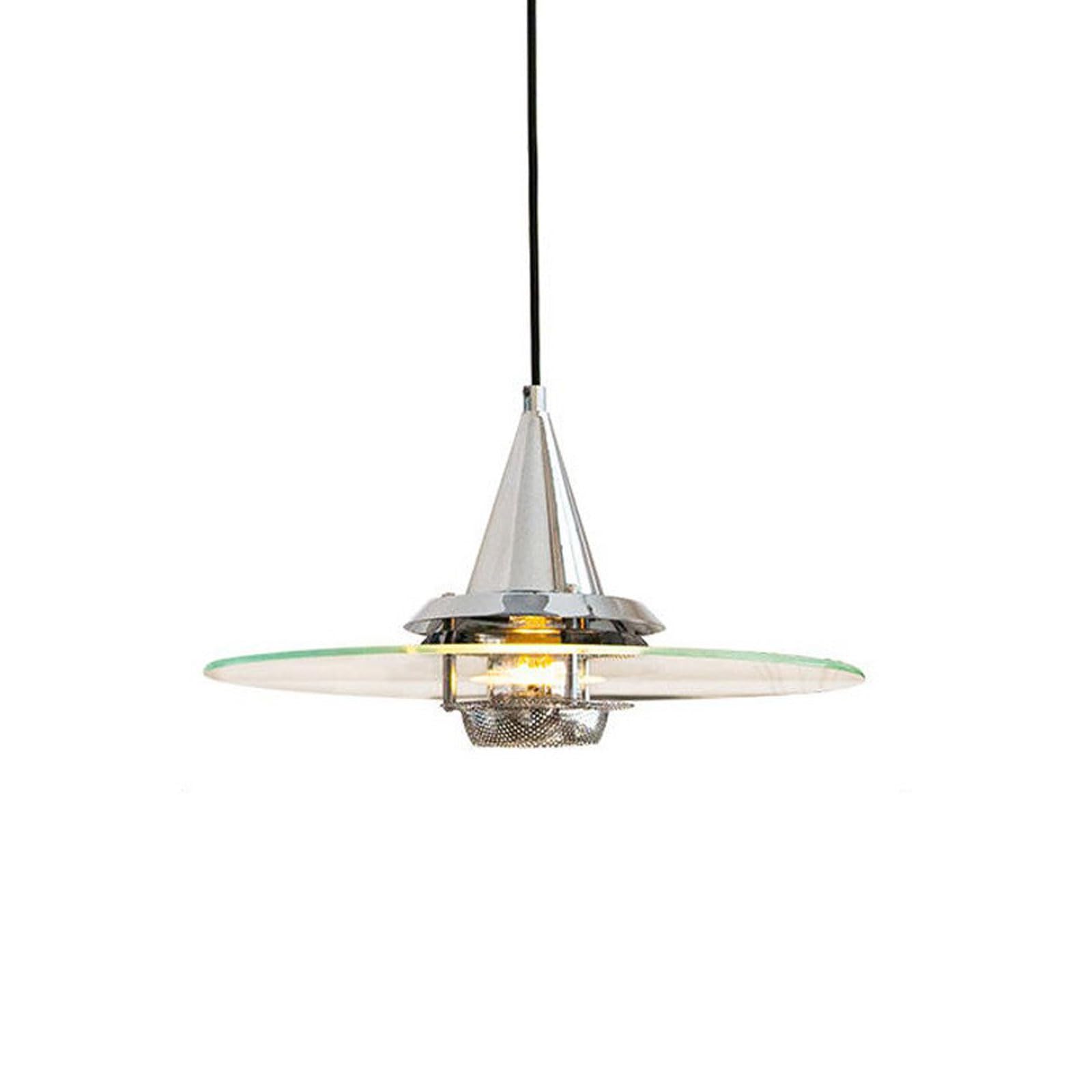 Rszcsmo Multicolor 11.81In Silver Pendant Light Creative Glass Flying Saucer Bedside Hanging Lamp Suitable For Dining Tables, Living Rooms, Balconies, Lighting Fixture