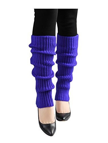 Image of uxcell Women's Knitted Design Solid Warm Thick Knee High Length Ribbed Leg Warmers