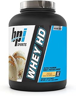 BPI Sports Whey HD Ultra Premium Protein Powder, Vanilla Caramel, 4.1 Pound